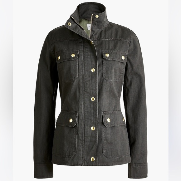 j crew womens utility jacket size small field resin twill jacket outerwear - Picture 1 of 8